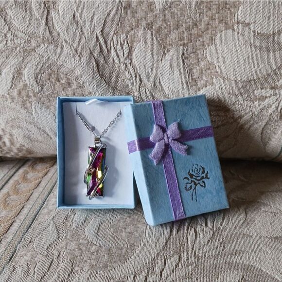 Rainbow Pendant STERLING Silver Necklace - Picture 6 of 8